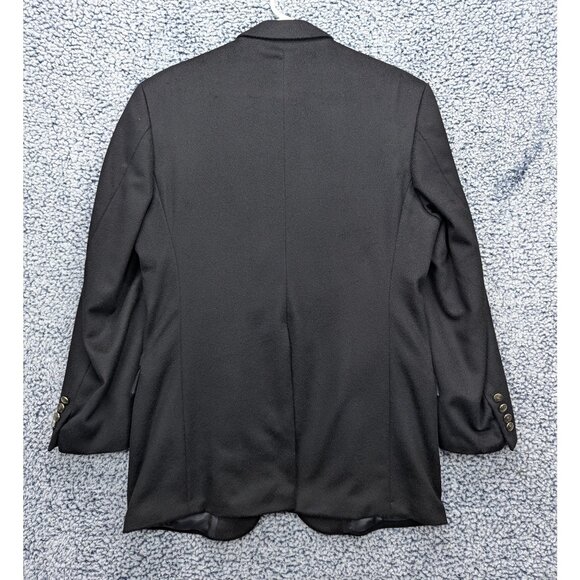 VTG Hart Schaffner Marx 100% Cashmere Blazer Mens 42L Two Button Office Black - Picture 2 of 13